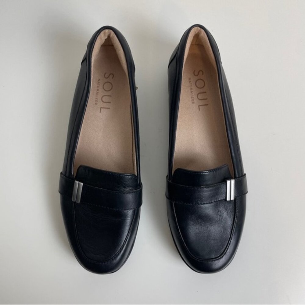 NEW Soul Naturalizer Kentley Flat Comfort Shoes Black Leather Size 8 W